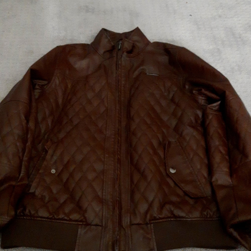 Brown faux leather jacket